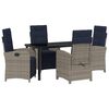 vidaXL Tuin eettafelset 5 st Grijs poly rattan