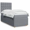 vidaXL Boxspring met matras stof lichtgrijs 100x200 cm