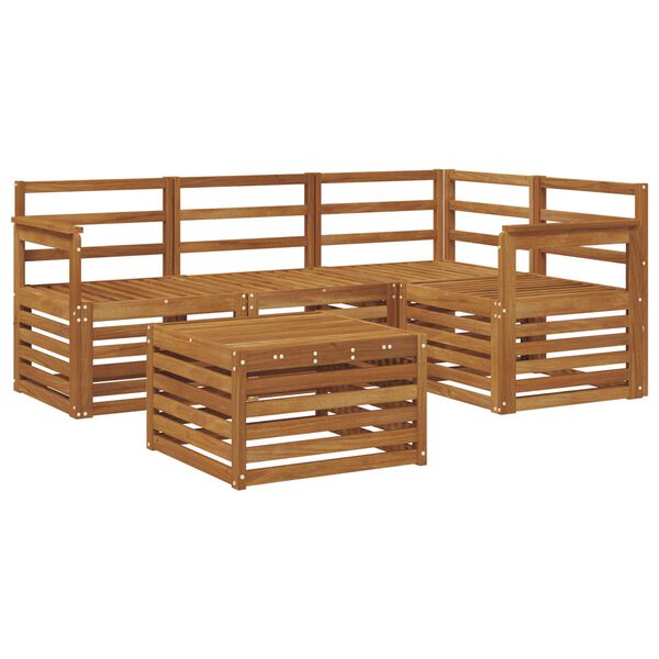 vidaXL Buiten bankenset 5 pcs Naturel Massief Acaciahout