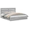 vidaXL Opslag bed met lade Grijs Sonoma 200 x 200 cm Bewerkt hout