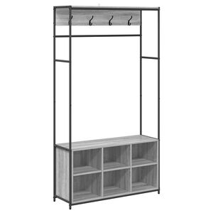 vidaXL Kapstok met schoenenbank Grijs Sonoma 100 x 32 x 180,5 cm