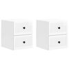 vidaXL Wandbeugel Bedkast 2 pcs Hoogglans Wit 33 x 34,5 x 40 cm