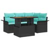vidaXL Tuin Sofa Set 5 st Zwart Poly riet