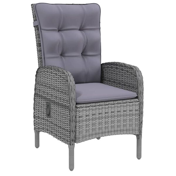 vidaXL 5-delige Tuinset poly rattan grijs