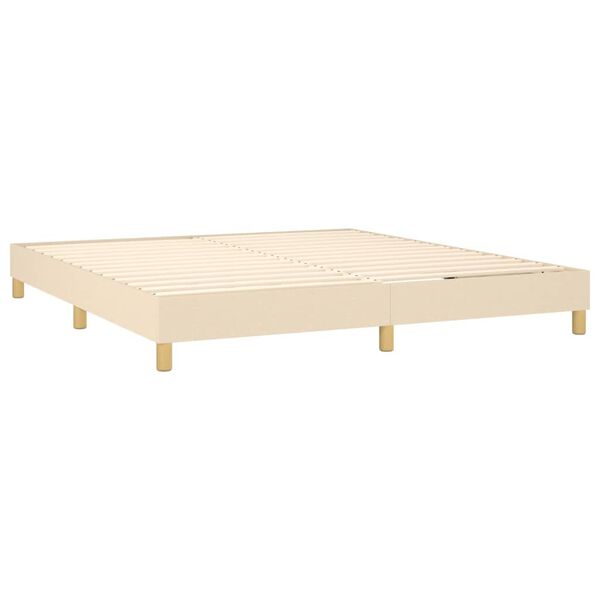 vidaXL Boxspring bed stof cr&egrave;mekleurig 180x200 cm