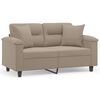 vidaXL Tweezitsbank met kussens 120 cm microvezelstof taupe