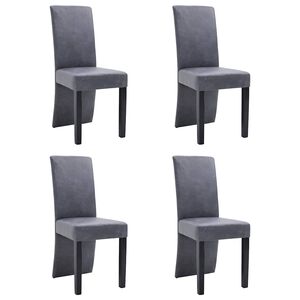 vidaXL Eetkamerstoelen 4 st kunstsu&egrave;de grijs