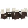 vidaXL Tuin eettafelset 7 st Bruin poly rattan