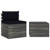 vidaXL 2-delige Loungeset met kussens pallet massief grenenhout