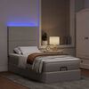 vidaXL Bed poef met matras en LED's 90x200 cm stof taupe