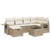 vidaXL 7-delige Loungeset met kussens poly rattan beige