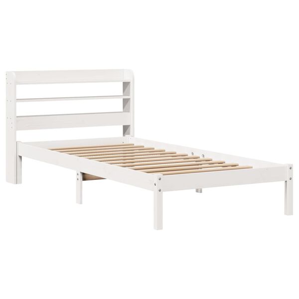 vidaXL Bedframe zonder matras massief grenenhout wit 140x200 cm