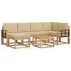 vidaXL Buiten bankenset 7 st Wit en Beige Massief Acaciahout