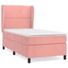 vidaXL Boxspring met matras fluweel roze 90x190 cm