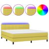 vidaXL Boxspring met matras en LED stof groen 160x200 cm