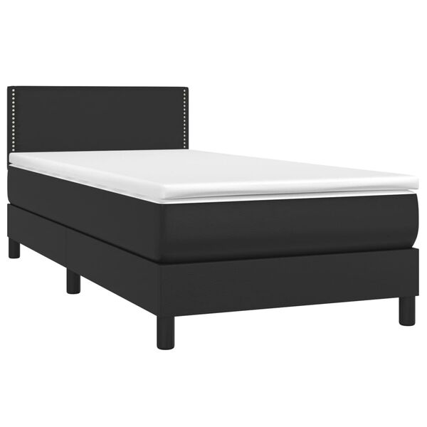 vidaXL Boxspring met matras en LED kunstleer zwart 80x200 cm