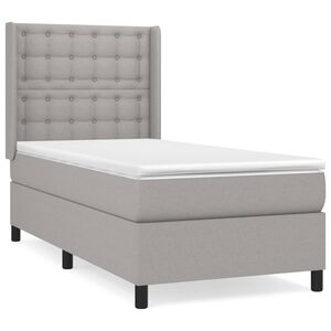 vidaXL Boxspring met matras stof lichtgrijs 80x200 cm