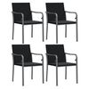 vidaXL Tuinstoelen 4 st met kussens 56x59x84 cm poly rattan zwart