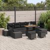 vidaXL Tuin Sofa Set 10 pcs Zwart Poly Rattan en Poedergecoat Staal