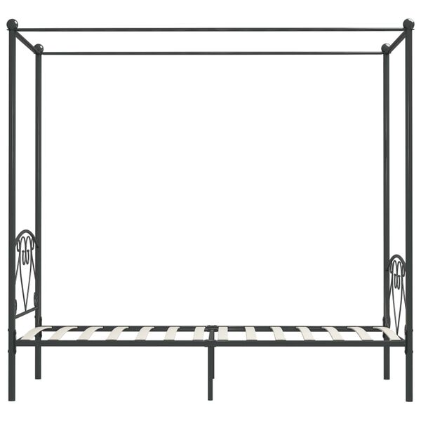vidaXL Hemelbedframe metaal grijs 90x200 cm