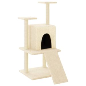 vidaXL Kattenmeubel met sisal krabpalen 110 cm cr&egrave;mekleurig