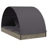 vidaXL Ligbed 2-persoons met rond dak 211x112x140 cm poly rattan grijs
