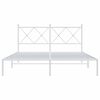 vidaXL Bedframe met hoofdbord metaal wit 160x200 cm