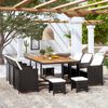 vidaXL 11-delige Tuinset poly rattan en acaciahout zwart