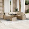 vidaXL 7-delige Loungeset met kussens poly rattan beige