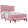 vidaXL Boxspring bed met kussen Roze 190 x 140 cm Fluweel