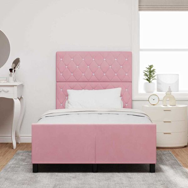 vidaXL Boxspringbed met hoofdeinde Roze 120 x 200 cm Fluweel