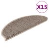 vidaXL Trapmatten zelfklevend 15 st sisal-look 65x21x4 cm donkerbeige