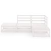 vidaXL 4-delige Loungeset massief grenenhout wit