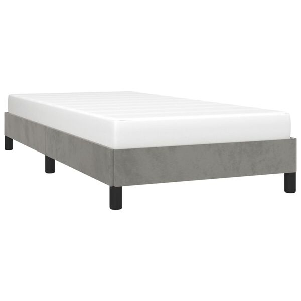 vidaXL Bedframe zonder matras 100x200 cm fluweel lichtgrijs