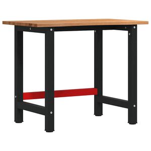 vidaXL Werkbank 100x60x81,5 cm massief eikenhout lichtbruin