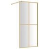 vidaXL Inloopdouchewand transparant 80x195 cm ESG-glas goudkleurig