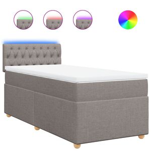 vidaXL Boxspring met matras stof taupe 80x200 cm