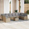 vidaXL Tuinbankenset 11 pcs Beige en Licht Grijs poly rattan
