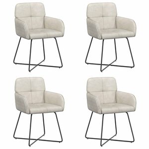 vidaXL Eettafelstoelen 4 st fluweel Cr&egrave;mekleurig 59 x 56,5 x 86 cm