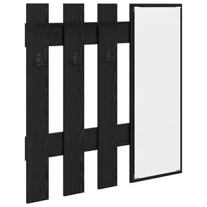 vidaXL Wandgemonteerde kapstok Zwart Eiken 100 x 10 x 100 cm