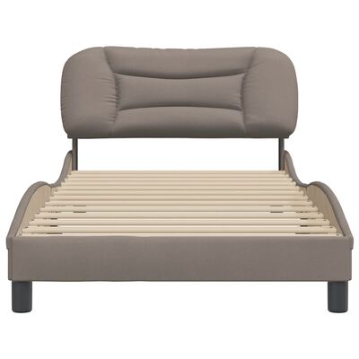 vidaXL Bedframe met hoofdbord stof taupe 100x200 cm