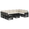 vidaXL Tuinbankenset 10 pcs Zwart en Cream Wit poly rattan