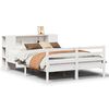 vidaXL Bed met boekenkast zonder matras grenenhout wit 135x190 cm
