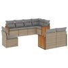 vidaXL 8-delige Loungeset met kussens poly rattan beige