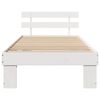 vidaXL Bedframe met hoofdeinde Wit 75 x 190 cm Massief grenenhout