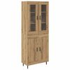 vidaXL Hoge kast 2 st Artisan Eiken 69,5 x 34 x 180 cm Bewerkt hout