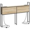 vidaXL Opberghoofdbord met Oplaadstation Sonoma eiken Bewerkt hout