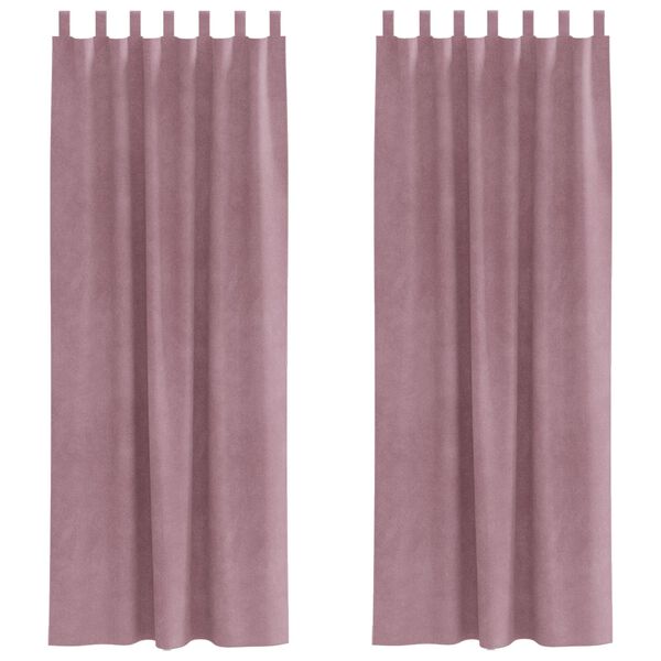 vidaXL Verduisterende gordijnen 2 pcs Donkerroze 140 x 225 cm Fluweel