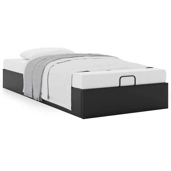 vidaXL Bedframe zonder matras 100x200 cm kunstleer zwart