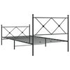 vidaXL Bedframe met hoofd- en voeteneinde metaal zwart 107x203 cm